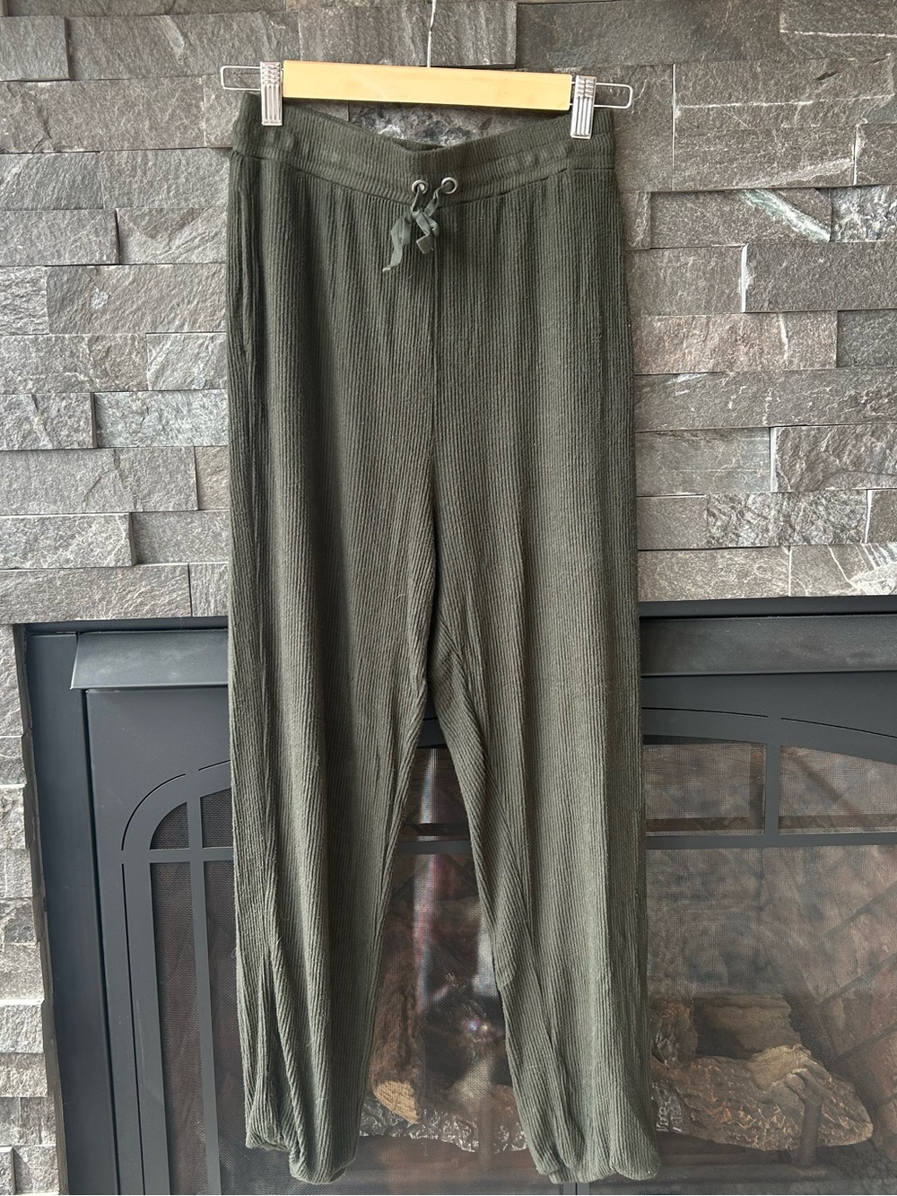 Tularosa Olive Green Ribbed Joggers